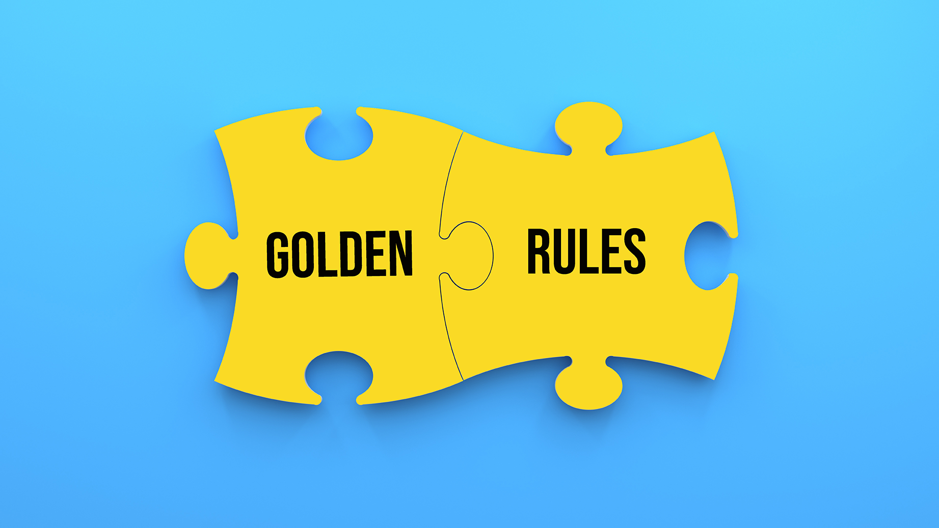 Piezas de rompecabezas amarillas que representan la regla de oro de los respaldos en TI