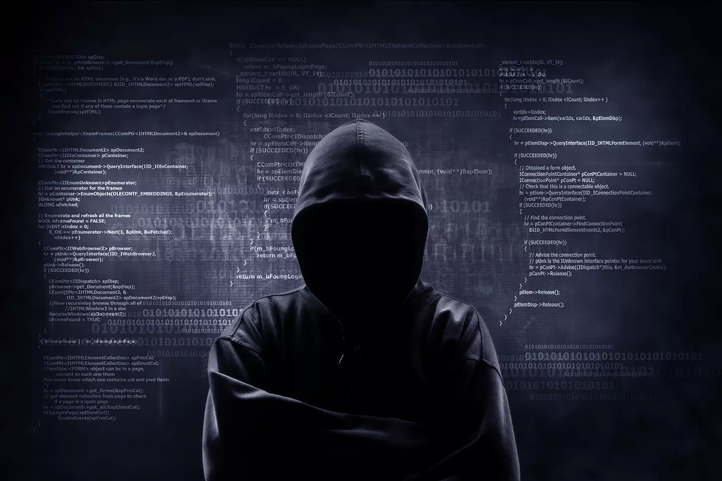 Hombre vestido de hacker